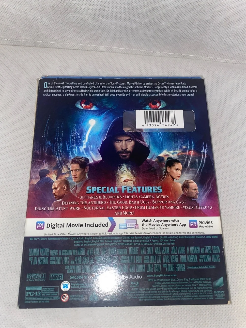 Sony Morbius Blu-Ray DVD Digital Steelbook - Black, Blue, Red